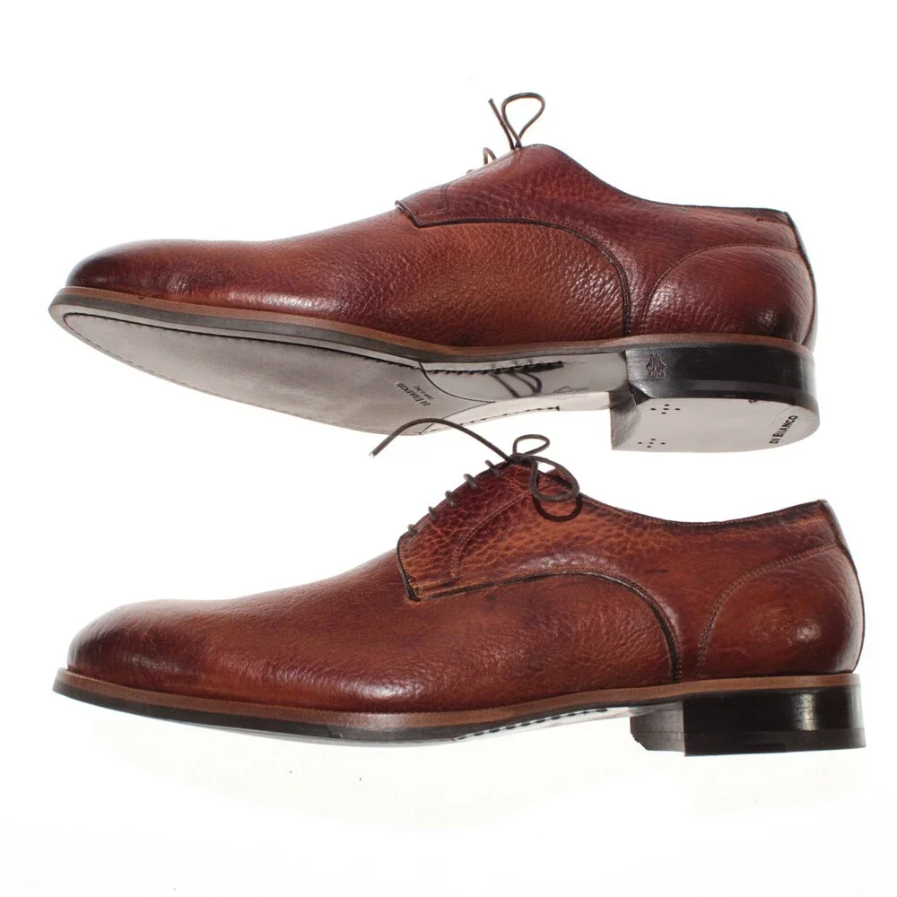 Di Bianco NWD Lace Up Derby Dress Shoes Size 46 (US 13) in Brown Leather